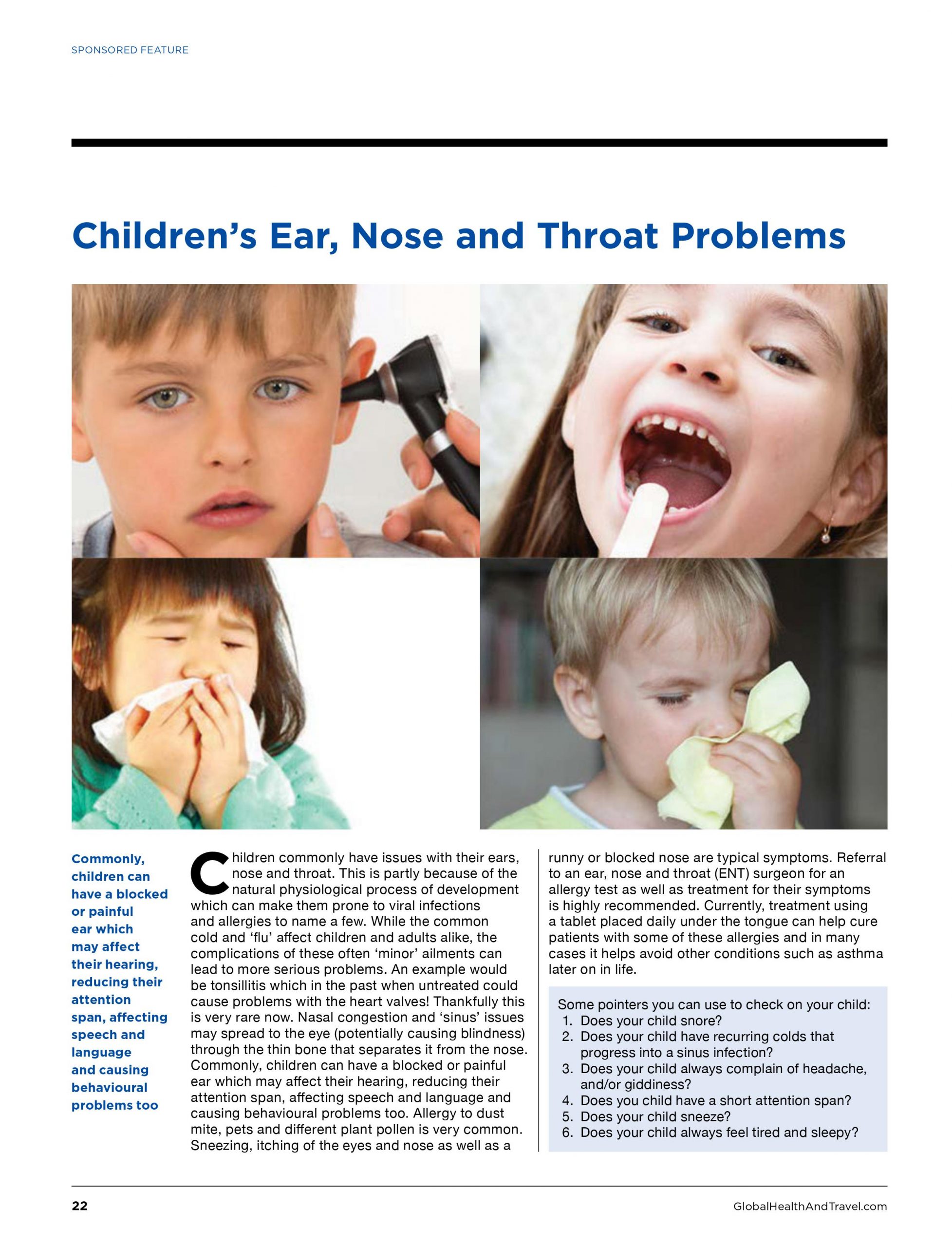 research topics on ear nose and throat